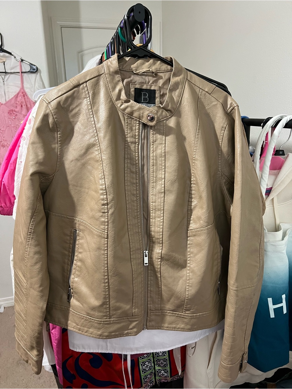 B-By Bernardo Faux Leather Moto Jacket